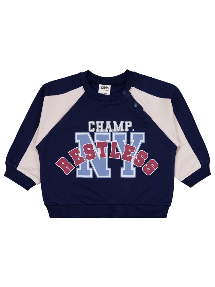 Civil Baby Restless Baskılı 6-18 Ay Takım - Lacivert