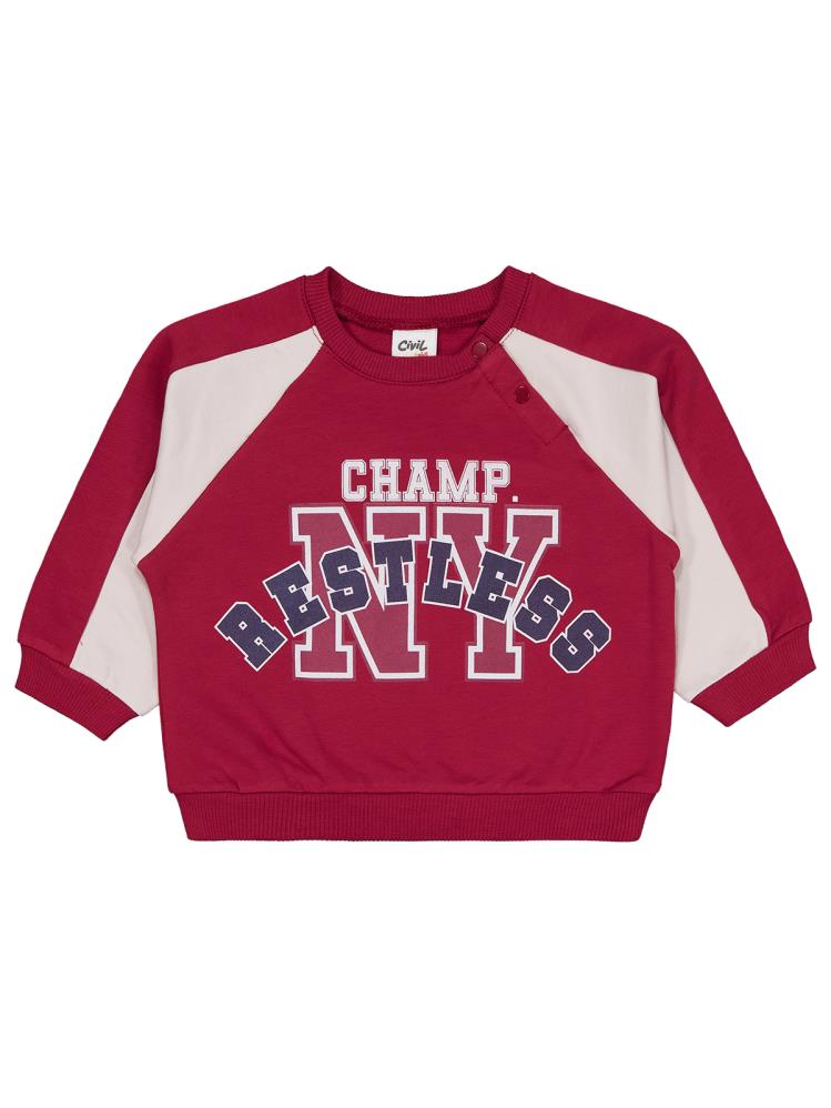 Civil Baby Restless Baskılı 6-18 Ay Takım - Bordo