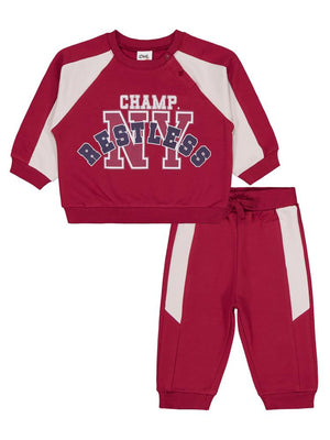 Civil Baby Restless Baskılı 6-18 Ay Takım - Bordo