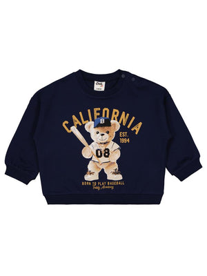 Civil Baby Teddy Bear Baskılı 6-18 Ay Sweatshirt - Lacivert