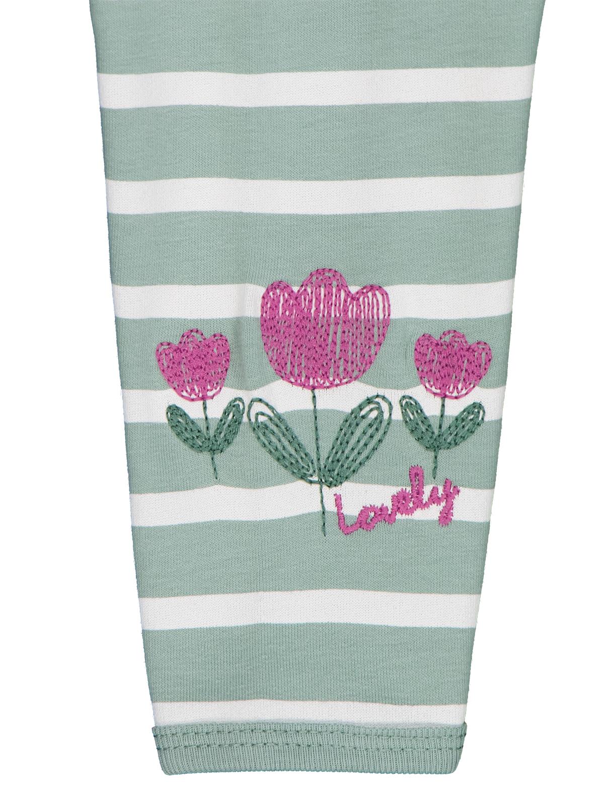 Civil Baby Çizgi Emp. Çiçek Nakışlı 6-18 Ay Sweatshirt - Yeşil