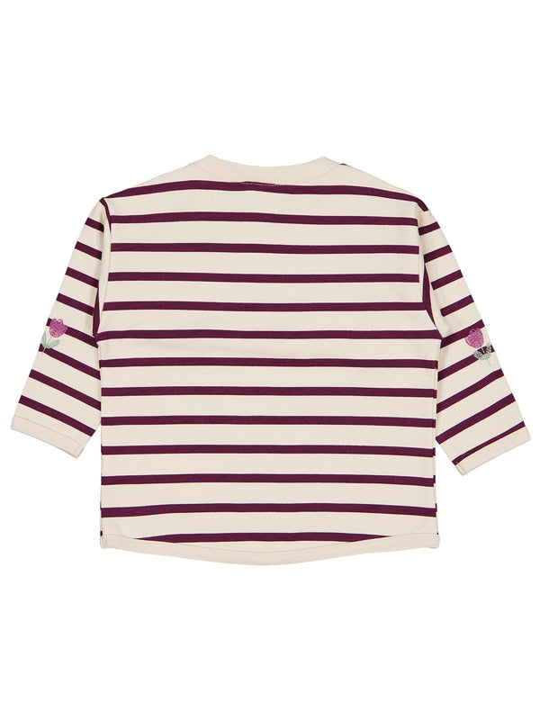 Civil Baby Çizgi Emp. Çiçek Nakışlı 6-18 Ay Sweatshirt - Bej