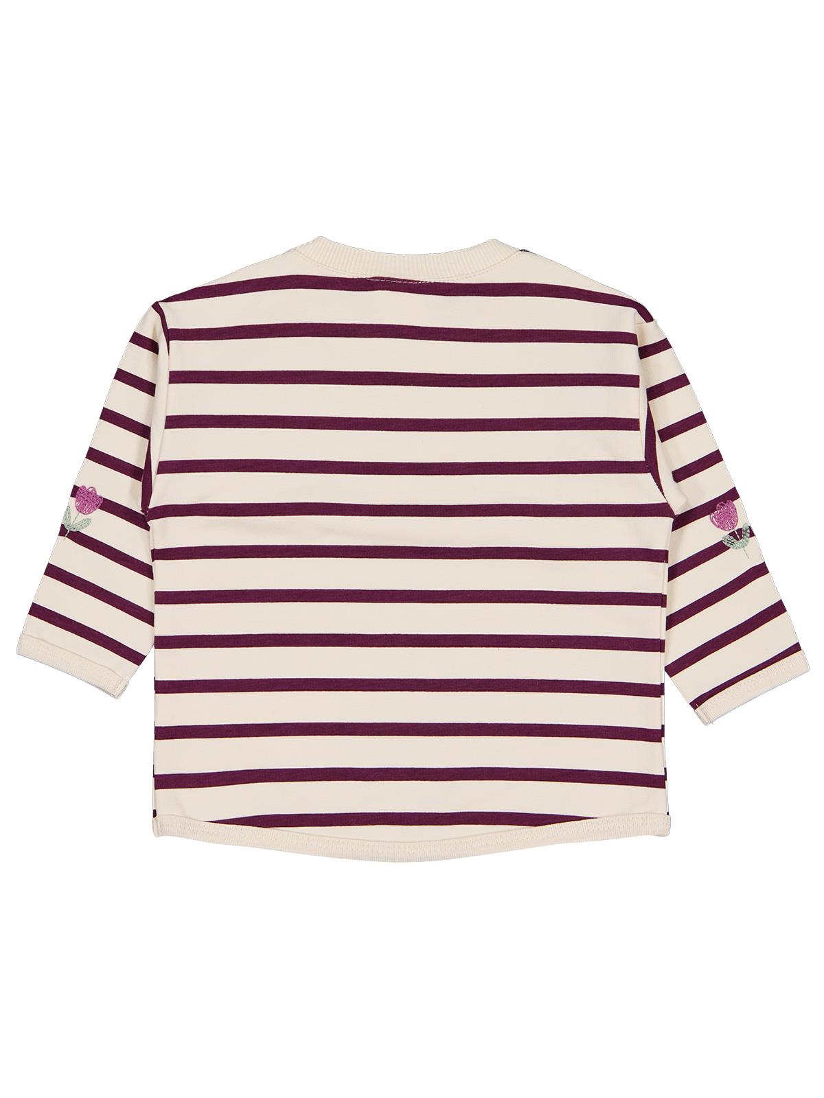 Civil Baby Çizgi Emp. Çiçek Nakışlı 6-18 Ay Sweatshirt - Bej