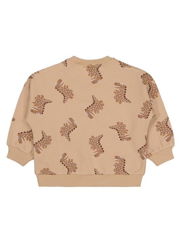 Civil Baby Benekli Dino Empirme 6-18 Ay Sweatshirt - Kahverengi