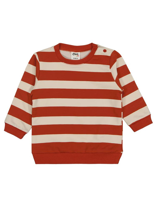 Civil Baby Kalın Çizgi Empirme 6-18 Ay Sweatshirt - Turuncu