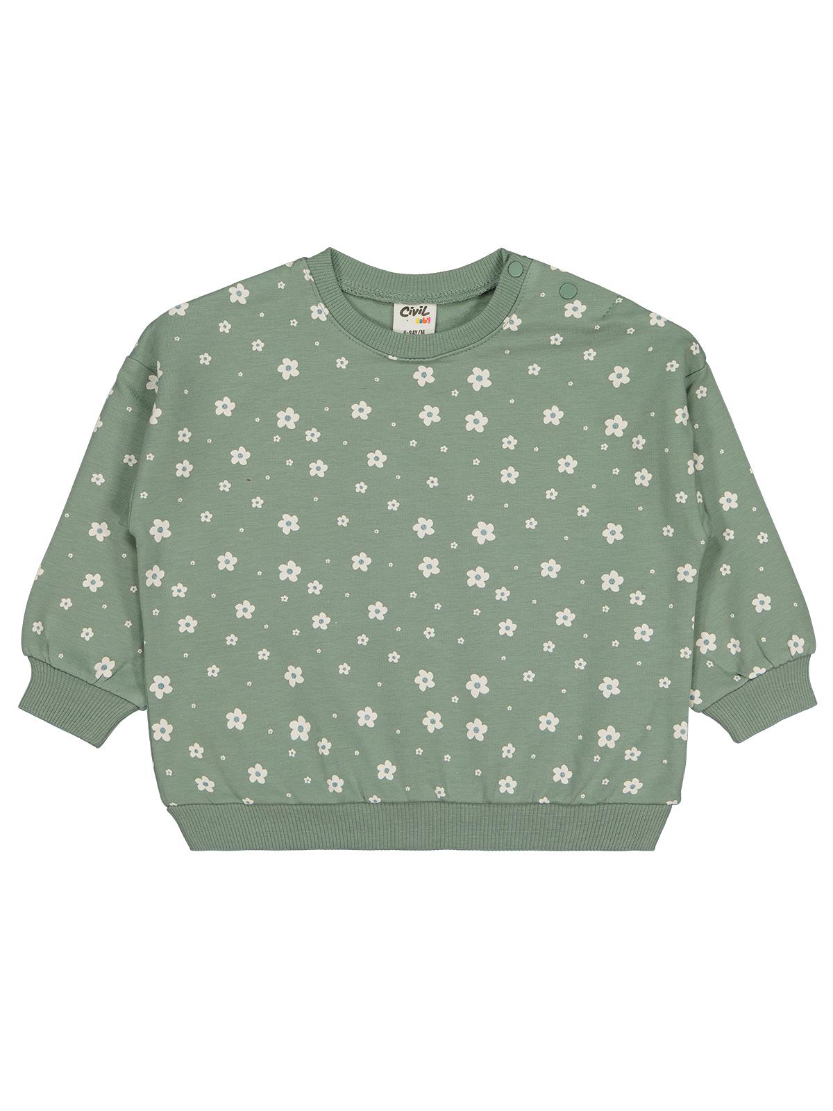 Civil Baby Mini Papatya Empirme 6-18 Ay Sweatshirt - Yeşil