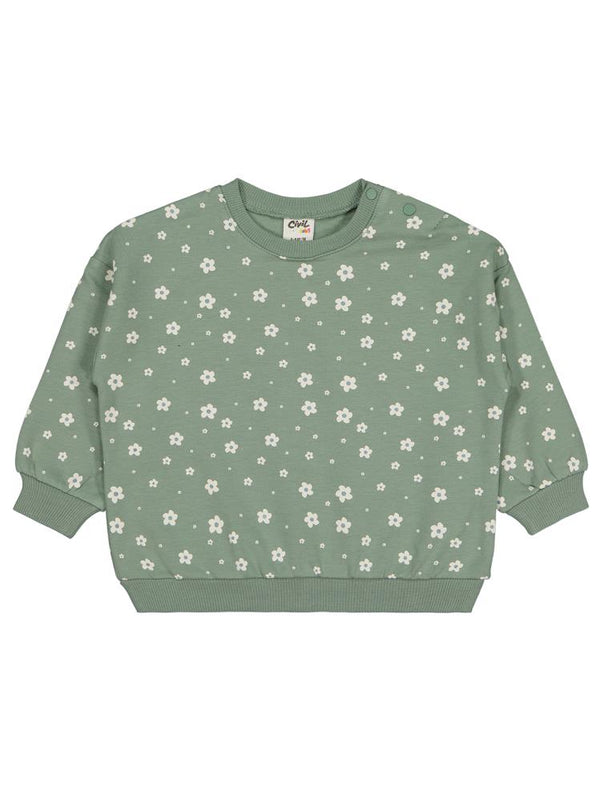 Civil Baby Mini Papatya Empirme 6-18 Ay Sweatshirt - Yeşil