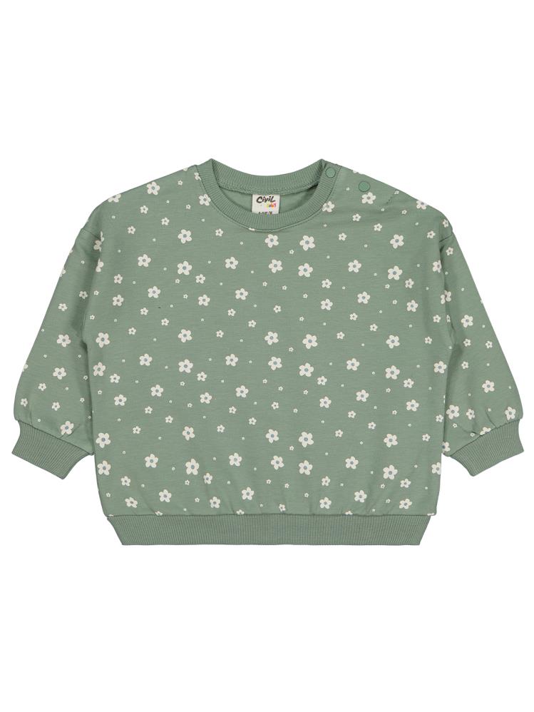 Civil Baby Mini Papatya Empirme 6-18 Ay Sweatshirt - Yeşil