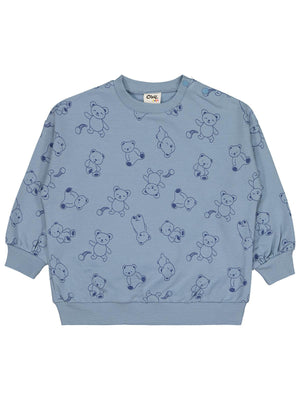 Civil Baby Kontür Ayı Empirme 6-18 Ay Sweatshirt - Mavi