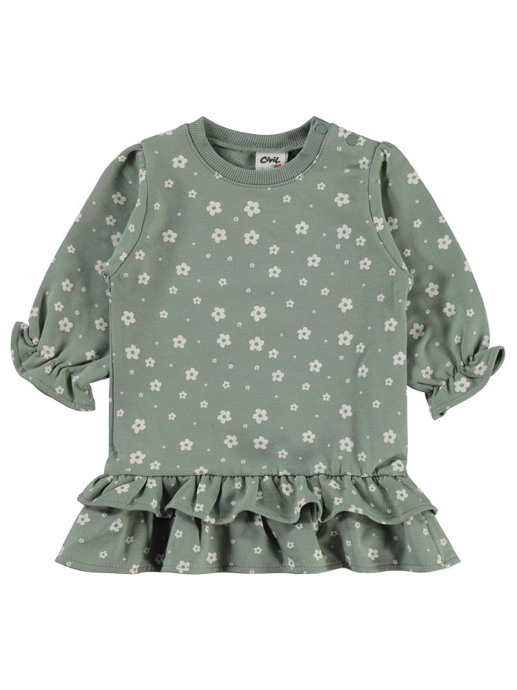 Civil Baby Mini Papatya Empirme 6-18 Ay Elbise - Yeşil