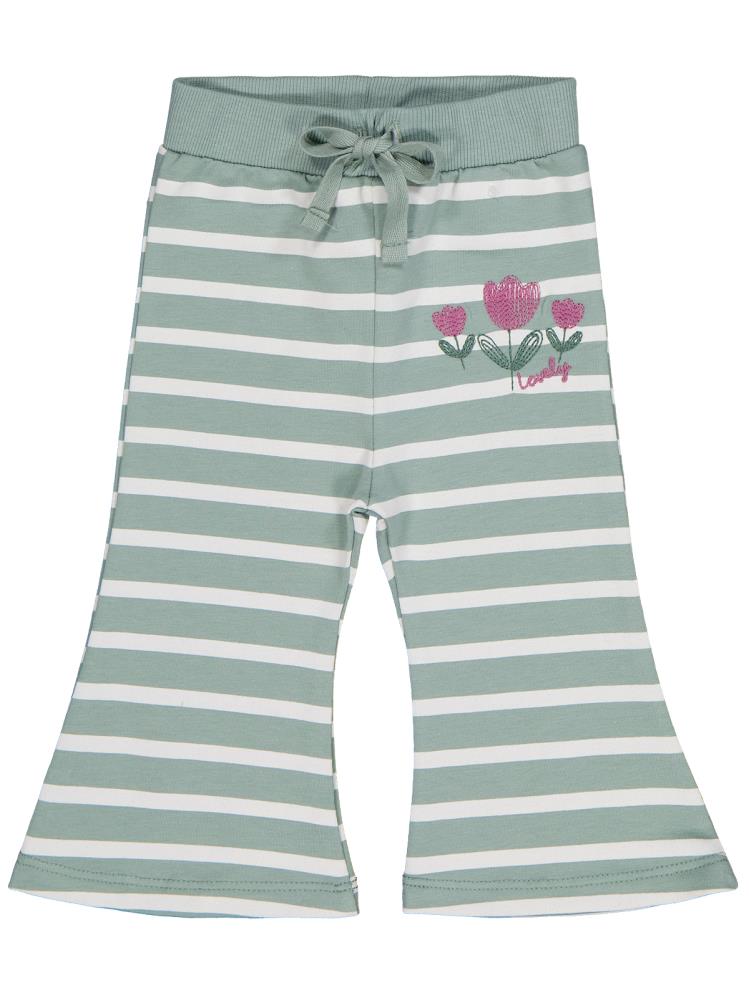 Civil Baby Çizgi Emp. Çiçek Nakışlı 6-18 Ay Eşofman Altı - Yeşil