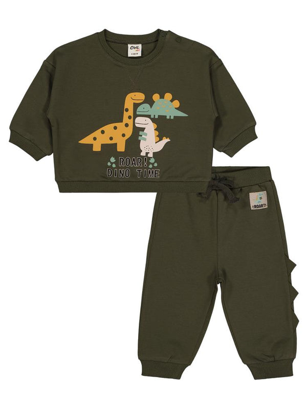 Civil Baby Dino Baskılı 6-18 Ay Takım - Yeşil