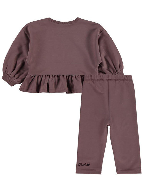 Civil Baby Cool Girl Nakışlı 6-18 Ay Takım - Kahverengi