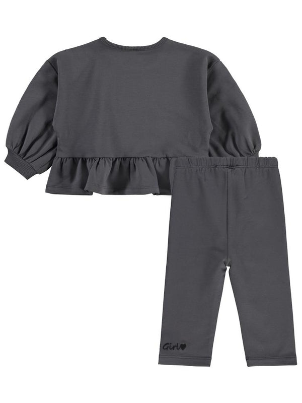 Civil Baby Cool Girl Nakışlı 6-18 Ay Takım - Gri