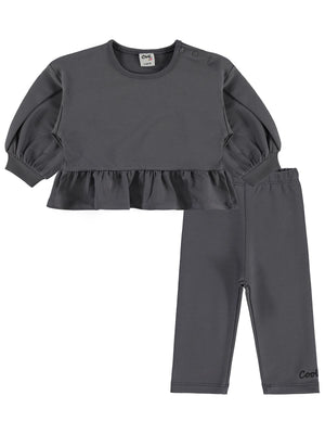 Civil Baby Cool Girl Nakışlı 6-18 Ay Takım - Gri