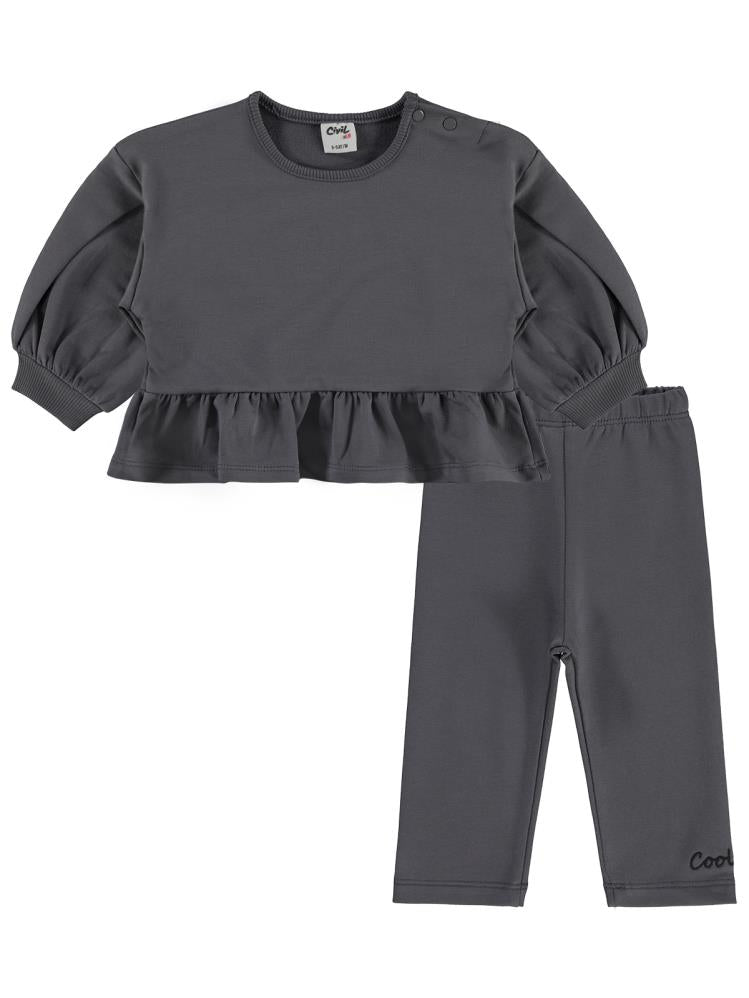 Civil Baby Cool Girl Nakışlı 6-18 Ay Takım - Gri
