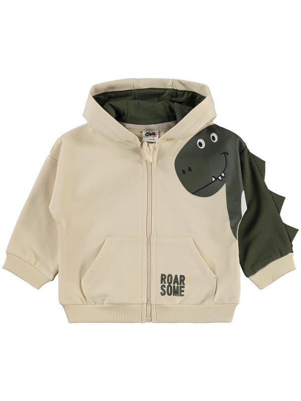Civil Baby Dino Baskılı 6-18 Ay Hırka - Bej
