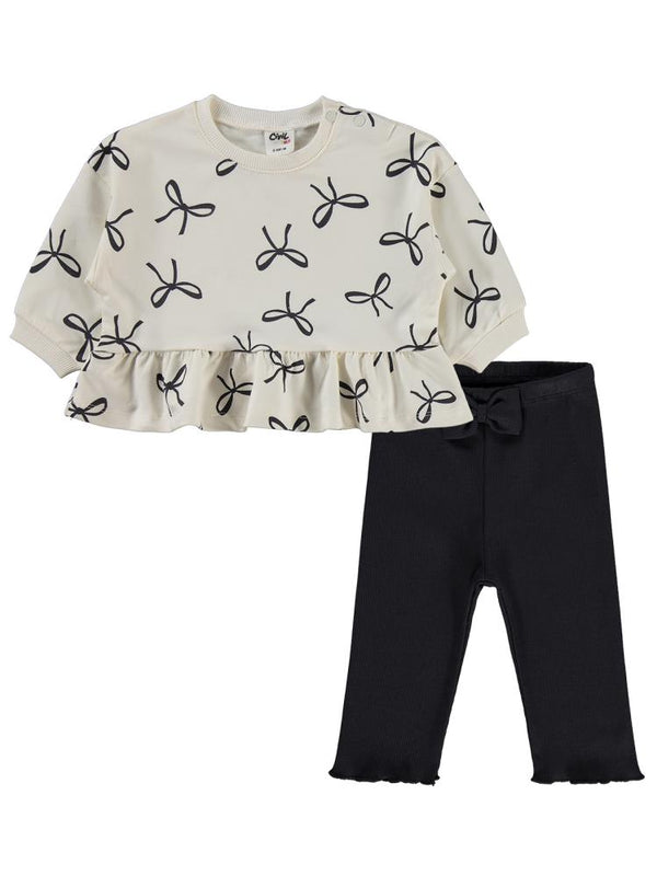 Civil Baby Fiyonk Empirme 6-18 Ay Takım - Ekru