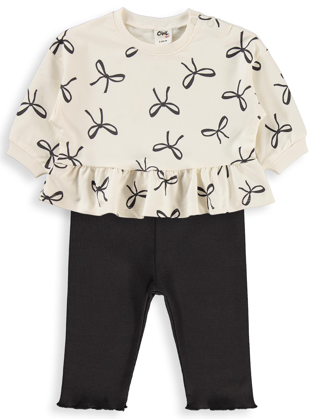 Civil Baby Fiyonk Empirme 6-18 Ay Takım - Ekru