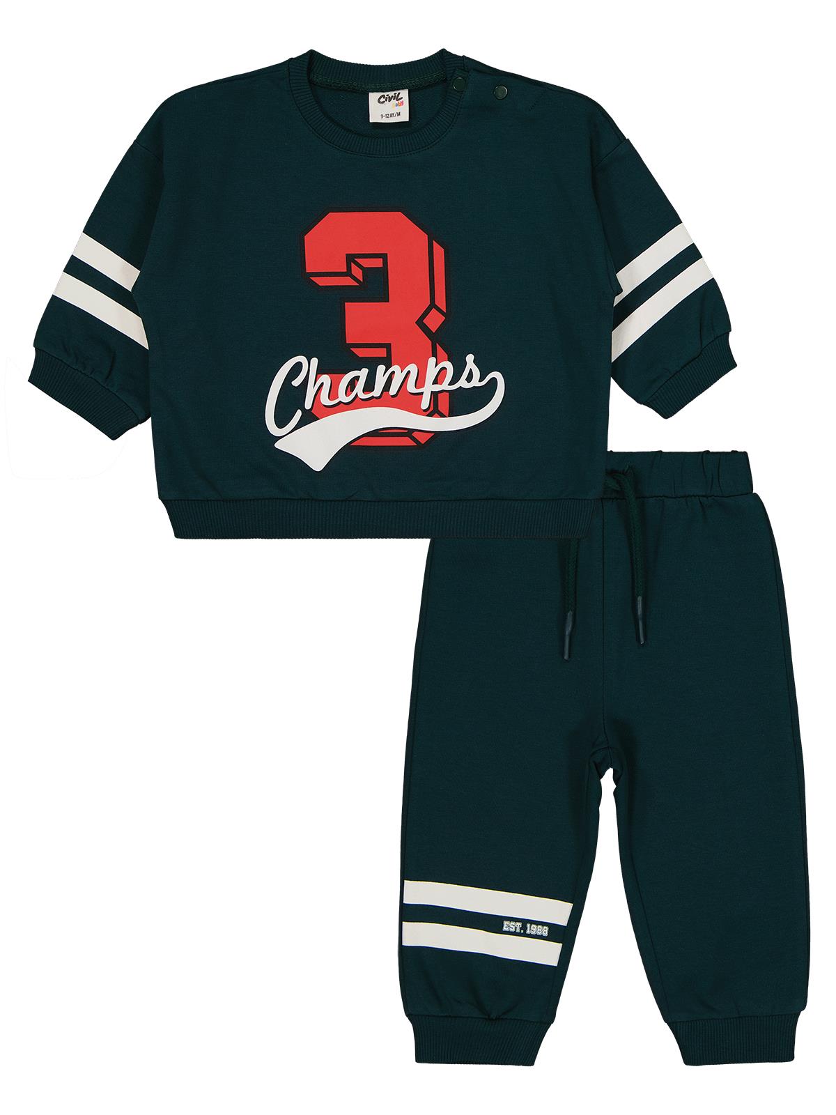 Civil Baby Baskılı 2' li 6-18 Ay Takım - Yeşil