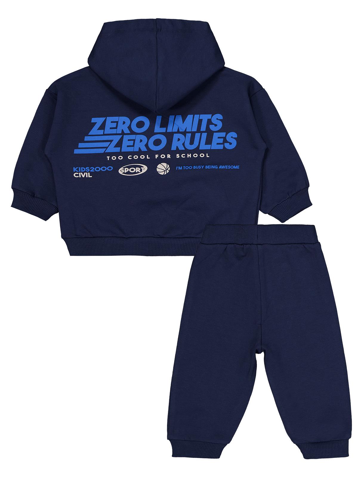 Civil Baby Baskılı 2'li 6-18 Ay Takım - Lacivert