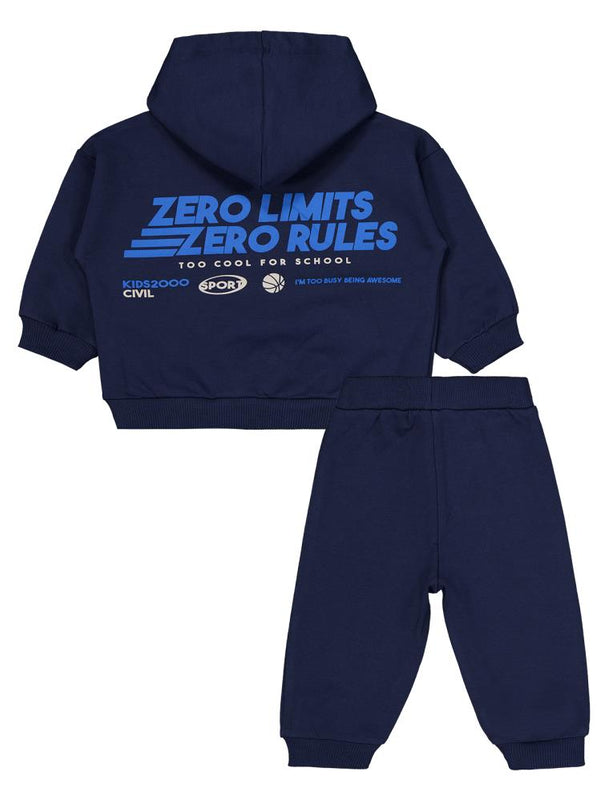 Civil Baby Baskılı 2'li 6-18 Ay Takım - Lacivert