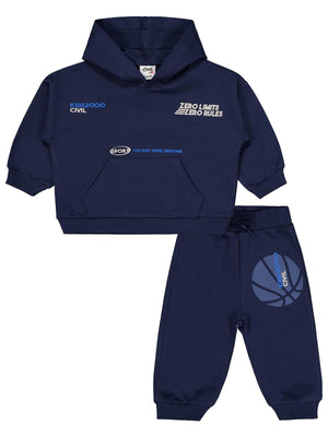 Civil Baby Baskılı 2'li 6-18 Ay Takım - Lacivert