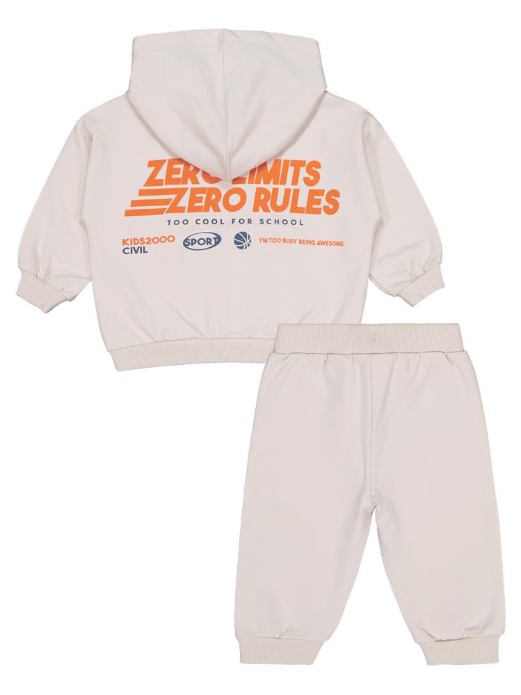 Civil Baby Baskılı 2'li 6-18 Ay Takım - Bej