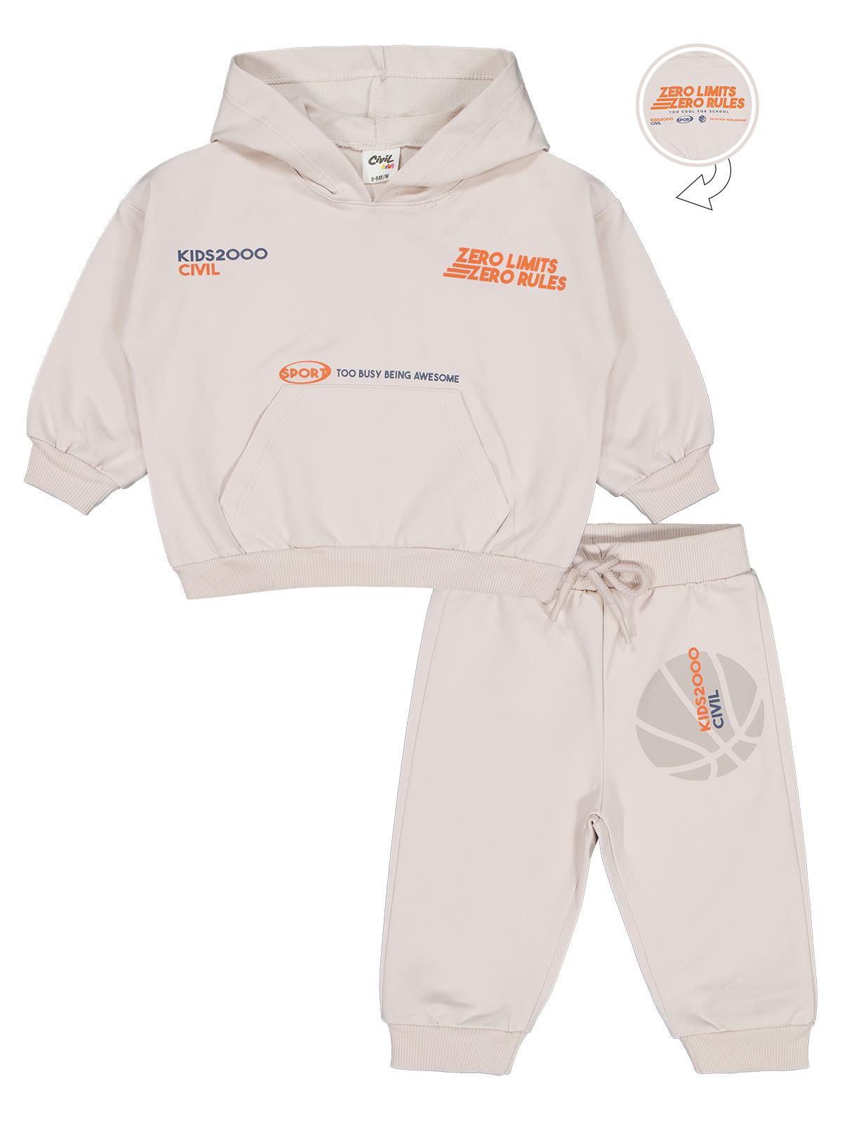 Civil Baby Baskılı 2'li 6-18 Ay Takım - Lacivert