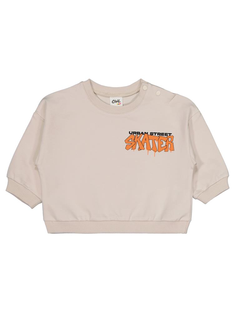 Civil Baby Baskılı 2'li 6-18 Ay Takım - Bej