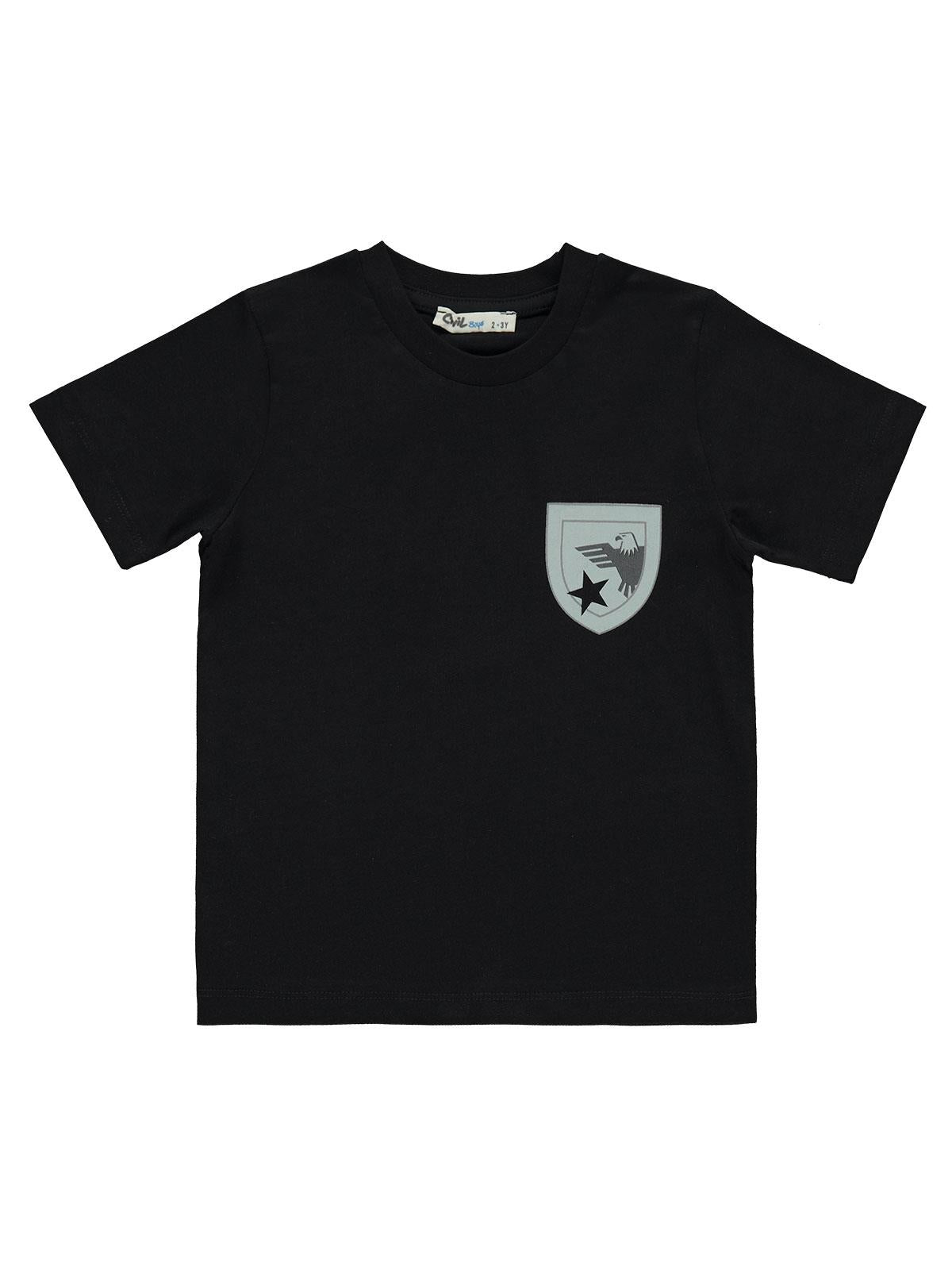 Civil Boys Kaan Uçak Baskılı 2-5 Yaş Takım - Siyah