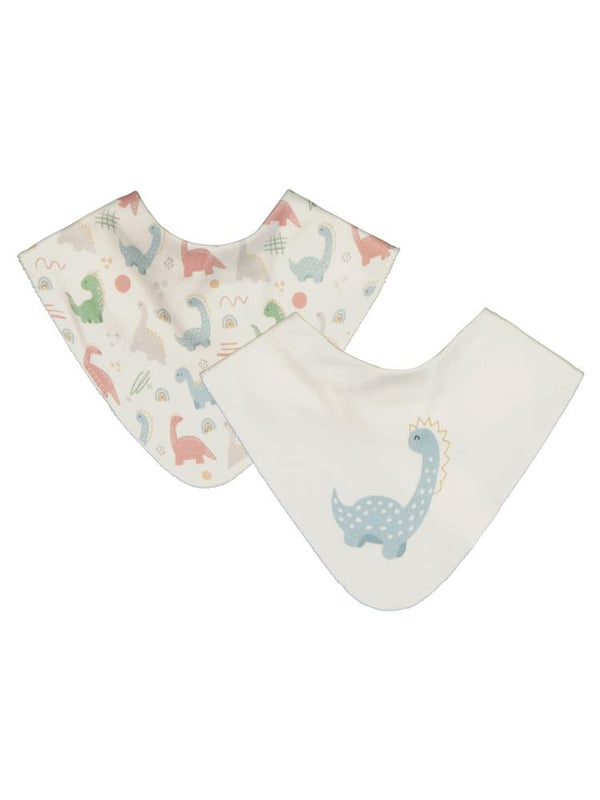 Civil Baby Benekli Dinazor Baskılı Mama Önlüğü - Ekru