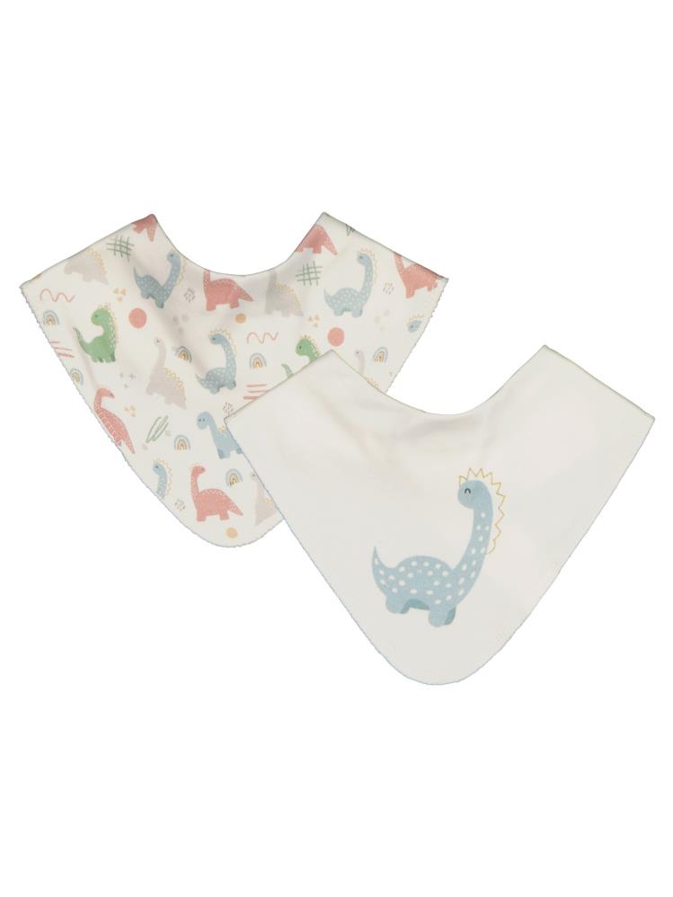 Civil Baby Benekli Dinazor Baskılı Mama Önlüğü - Ekru