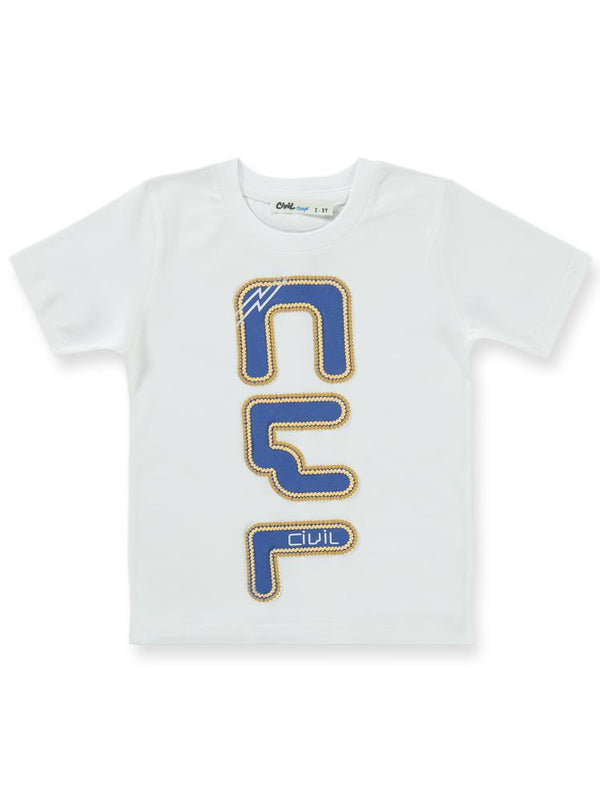Civil Boys Cvl Baskılı 2-5 Yaş Takım - Beyaz