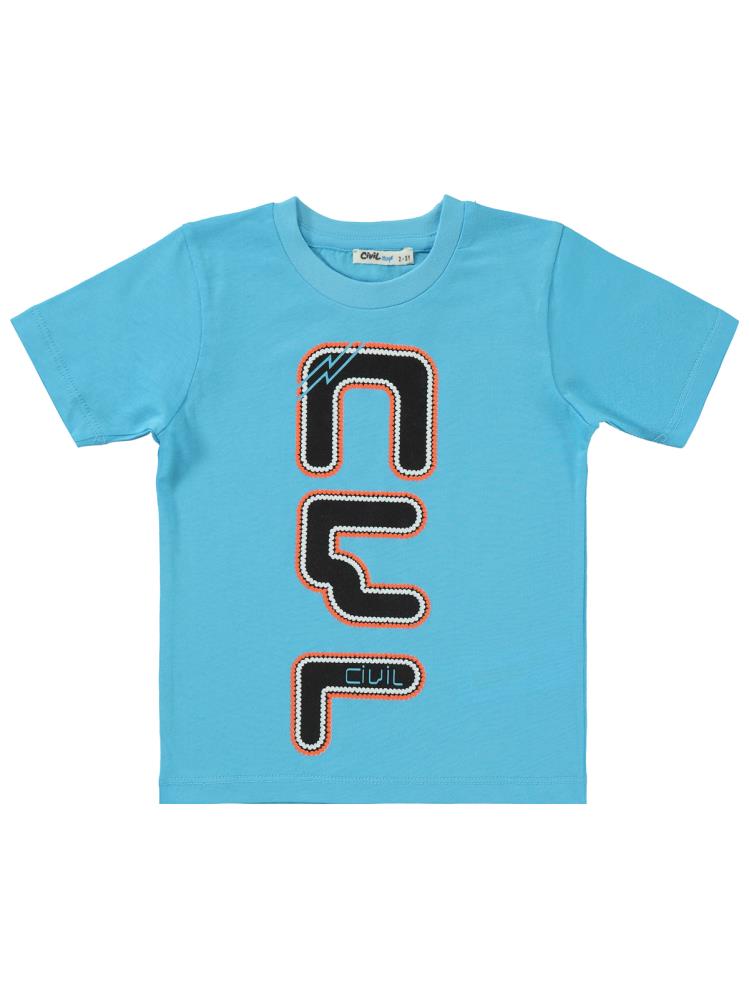 Civil Boys Cvl Baskılı 2-5 Yaş Takım - Mavi