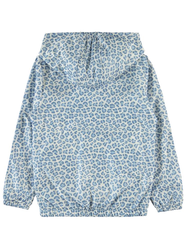 Civil Girls Leopar Baskılı 6-9 Yaş Yağmurluk - Mavi
