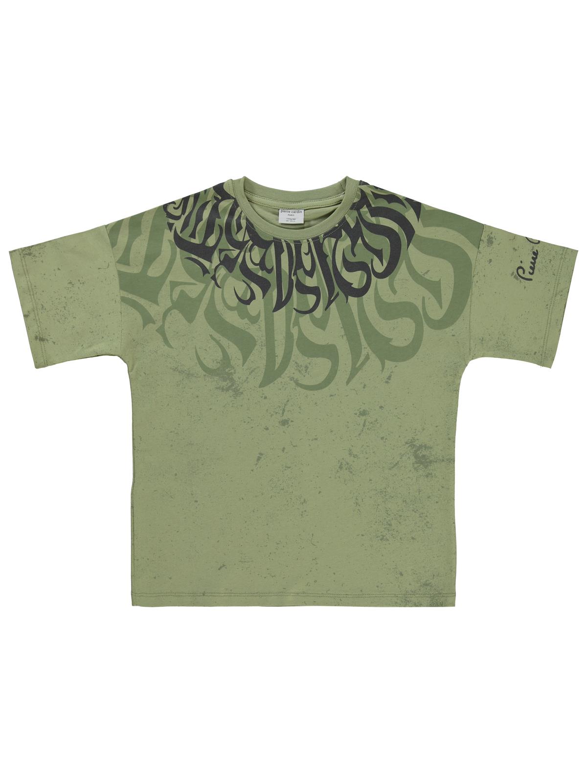 Pierre Cardin Pano Baskılı 6-9 Yaş Tişört - Haki