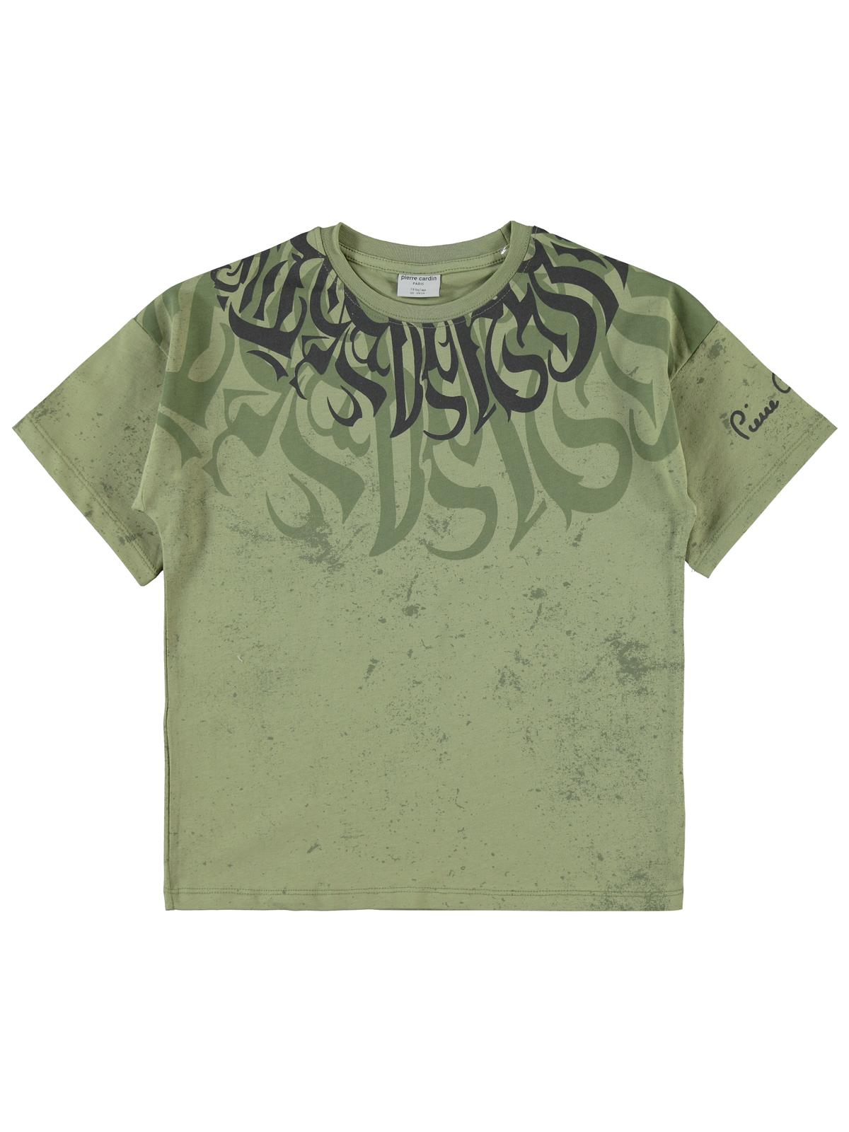Pierre Cardin Pano Baskılı 6-9 Yaş Tişört - Haki