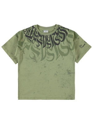 Pierre Cardin Pano Baskılı 10-12 Yaş Tişört - Haki