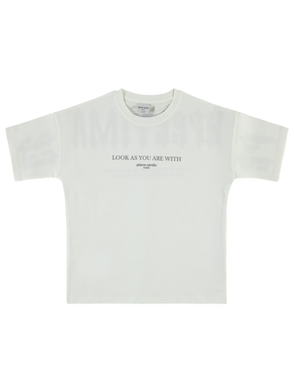 Pierre Cardin Perfect Baskılı 6-9 Yaş Tişört - Ekru