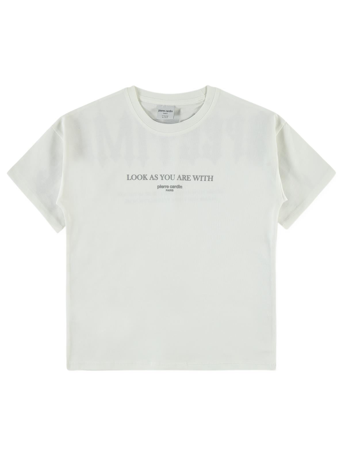 Pierre Cardin Perfect Baskılı 6-9 Yaş Tişört - Ekru
