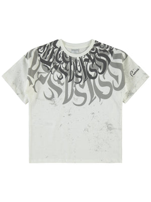 Pierre Cardin Pano Baskılı 10-12 Yaş Tişört - Ekru