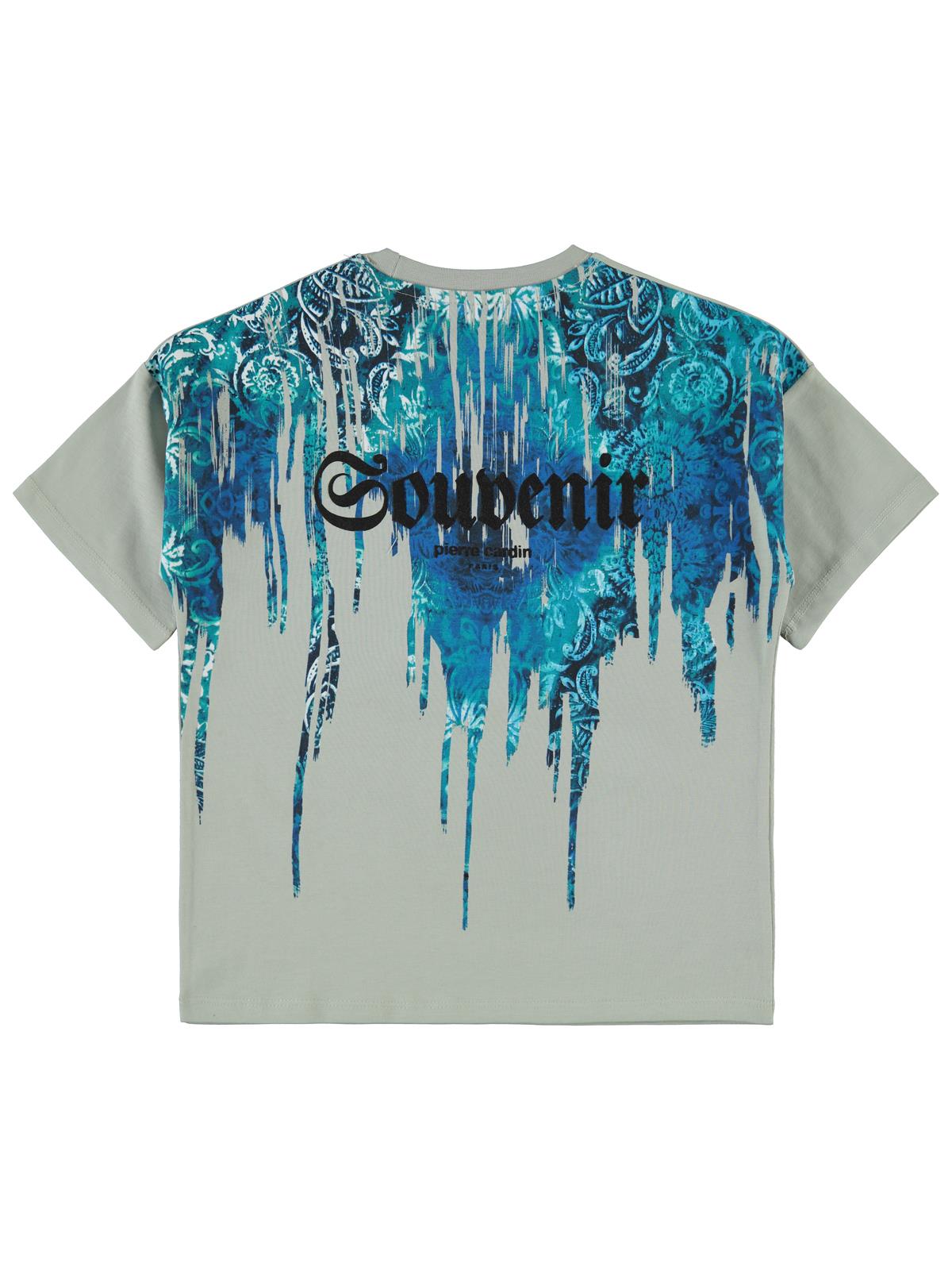 Pierre Cardin Souvenir Baskılı 10-12 Yaş Tişört - Gri