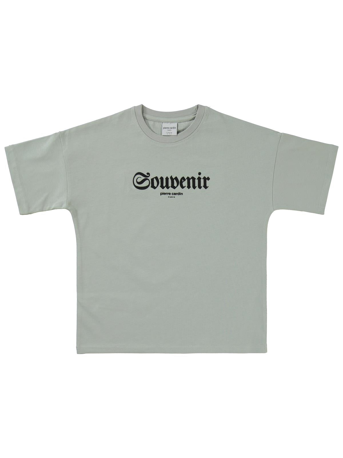 Pierre Cardin Souvenir Baskılı 10-12 Yaş Tişört - Gri