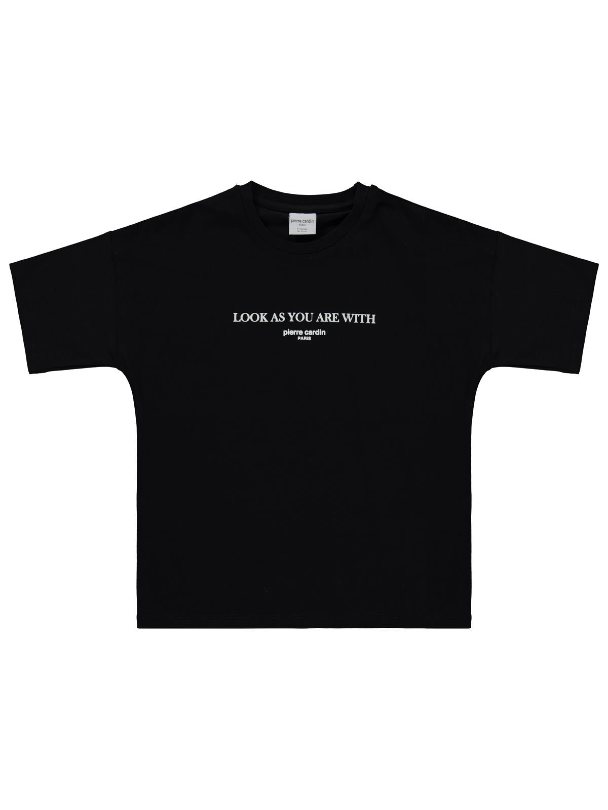 Pierre Cardin Perfect Baskılı 6-9 Yaş Tişört - Siyah