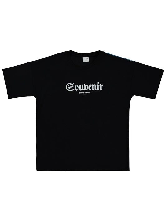 Pierre Cardin Souvenir Baskılı 10-12 Yaş Tişört - Siyah