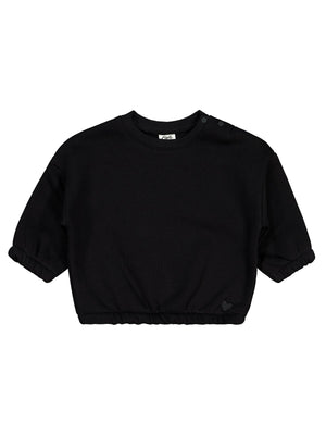 Civil Baby Kalp Nakışlı Basic 6-18 Ay Sweatshirt - Siyah