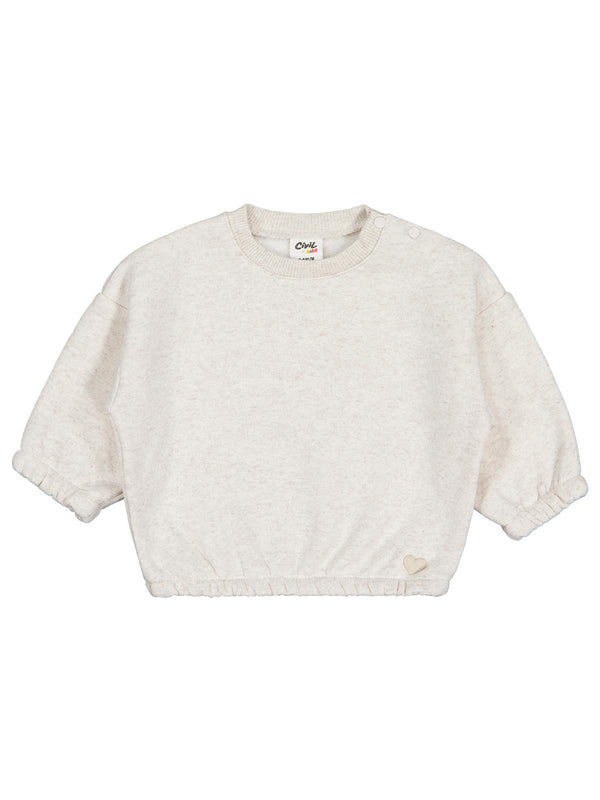 Civil Baby Kalp Nakışlı Basic 6-18 Ay Sweatshirt - Bej