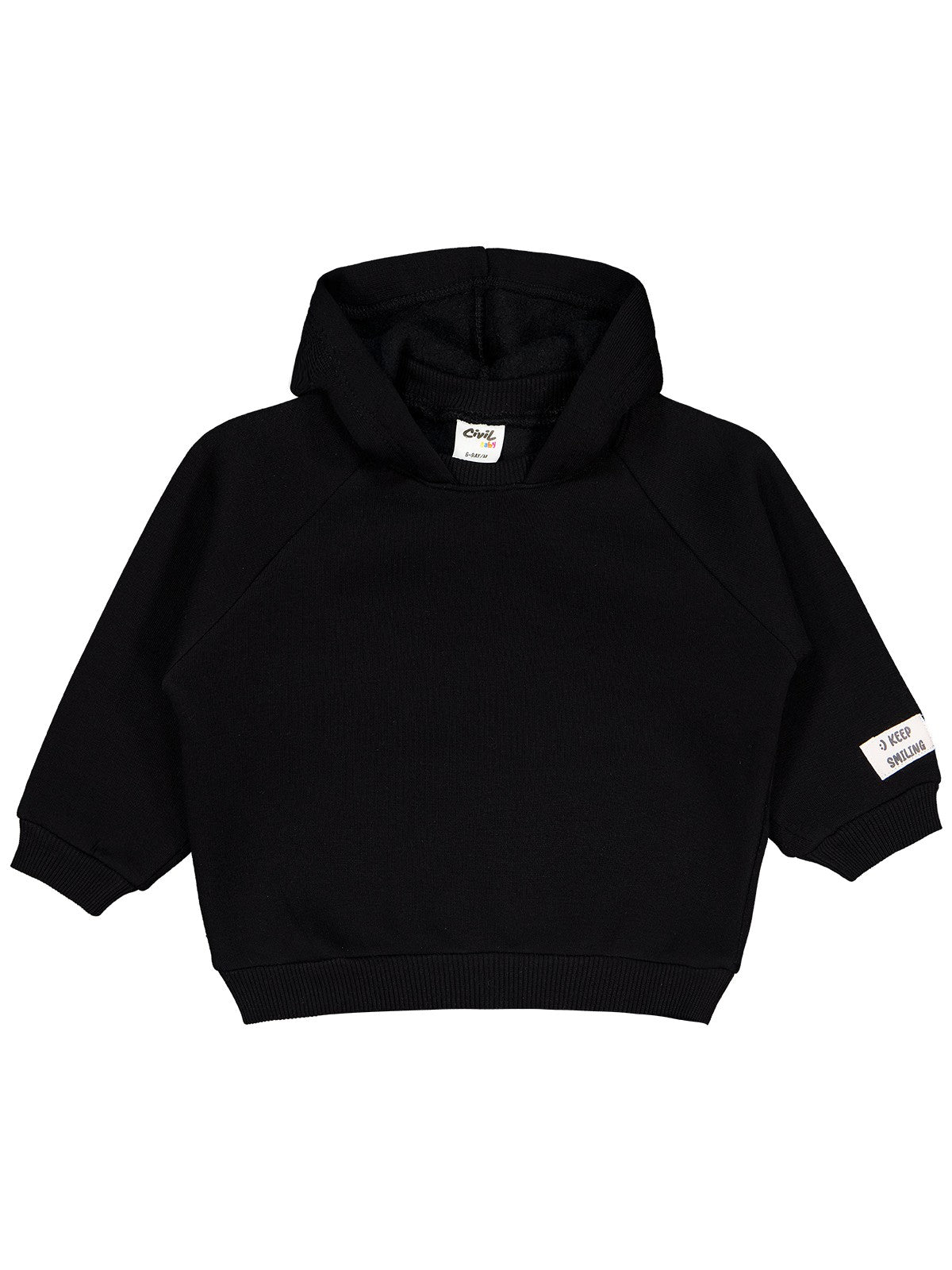 Civil Baby Keep Smiling Etiketli Basic 6-18 Ay Sweatshirt - Siyah