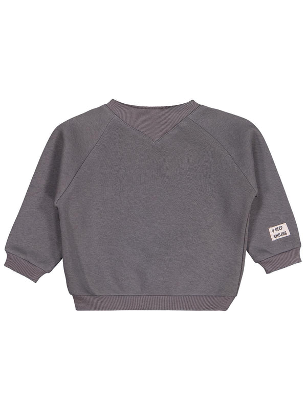 Civil Baby Keep Smiling Etiketli Basic 6-18 Ay Sweatshirt - Gri